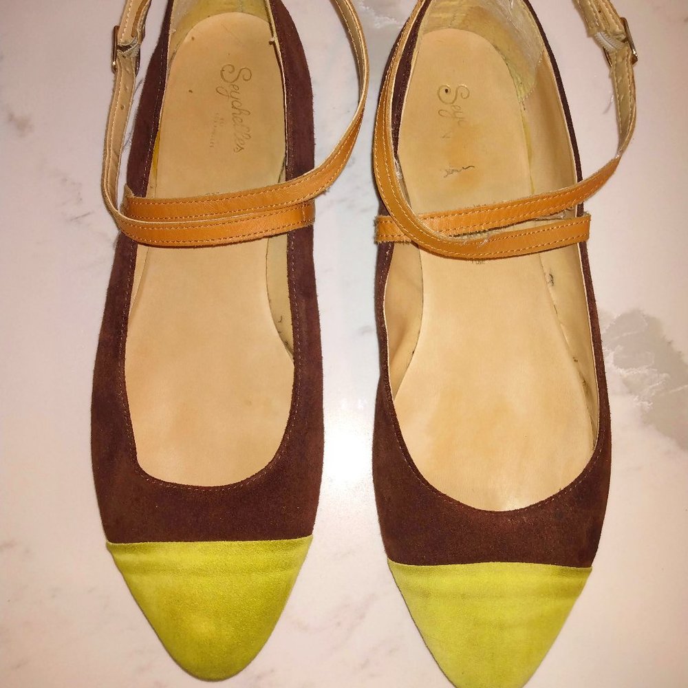 Seychelle's Ankle Strap Leather Flats Size 9 - Picture 1 of 4